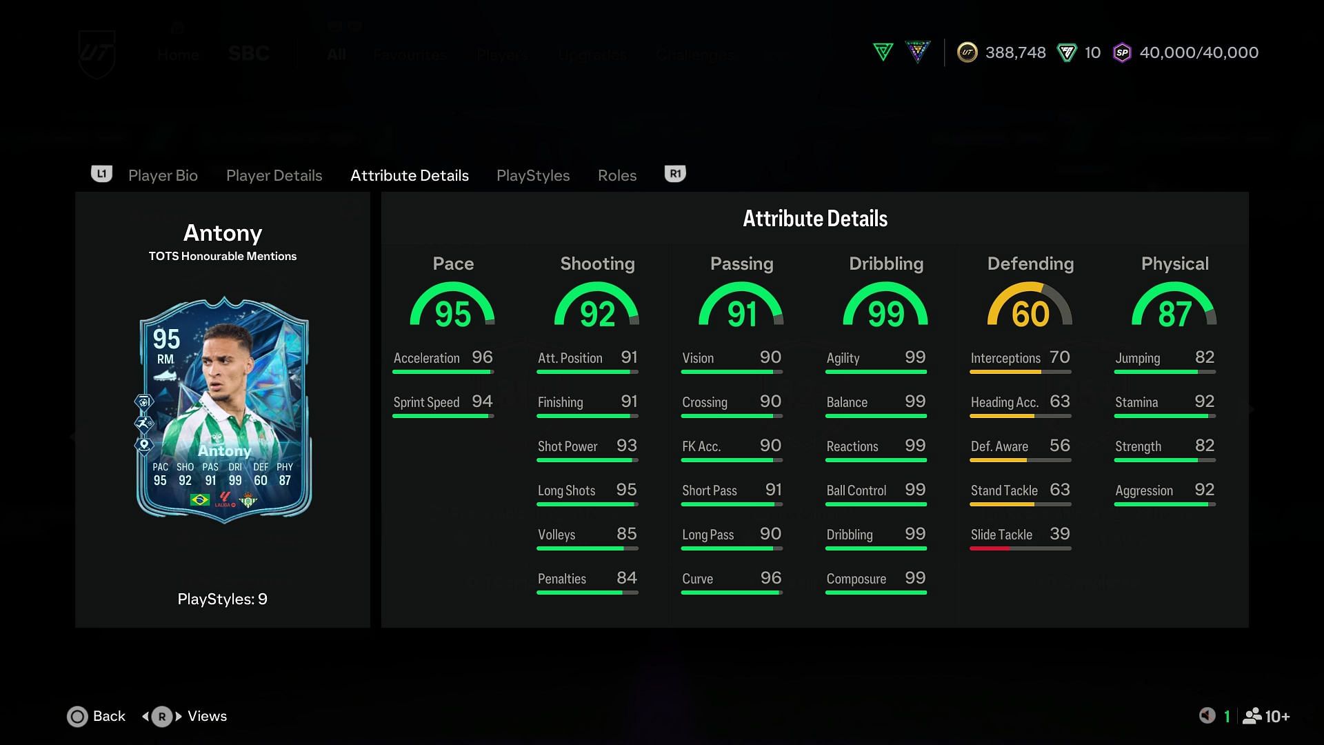 The stats (Image via EA Sports)
